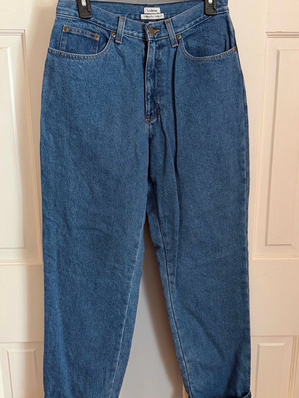 L.L. Bean Women’s Flannel Lined Relaxed Dark Blue Denim Jeans